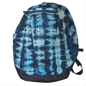 Lands end book bag Blue Tie Dye Size Large 4 Compartments Water Bottle Slots